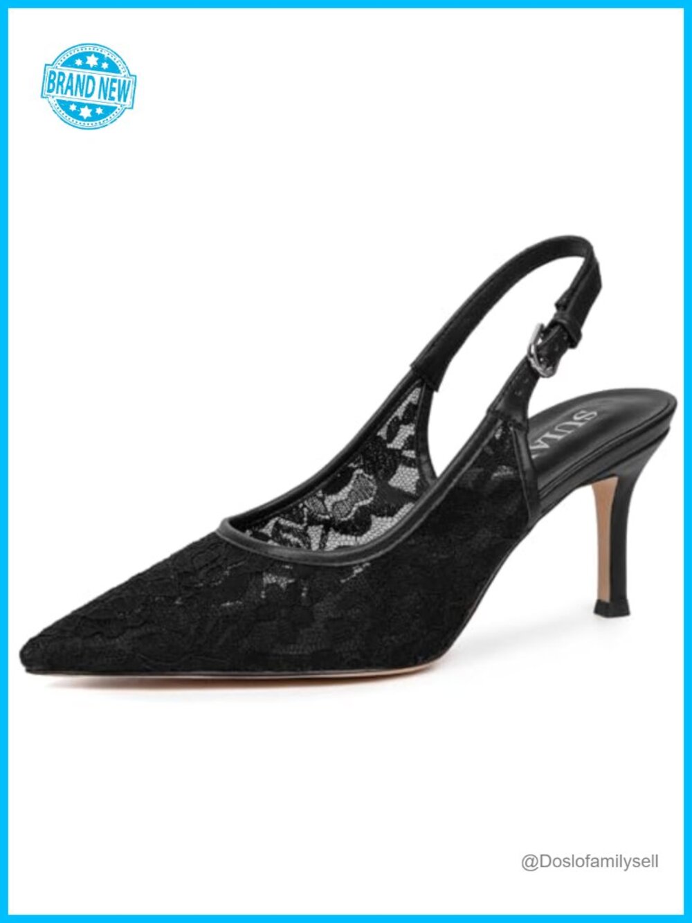 NWT Lace Mesh Kitten Heel Slingback Pointed Toe Wedding Pumps